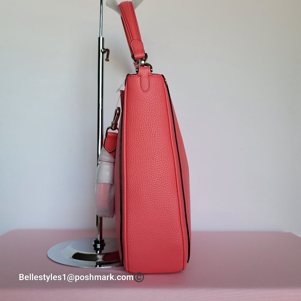 KATE SPADE Roulette Pebbled Leather Large Hobo Bag- Peach Melba color π$178.β - Picture 8 of 16